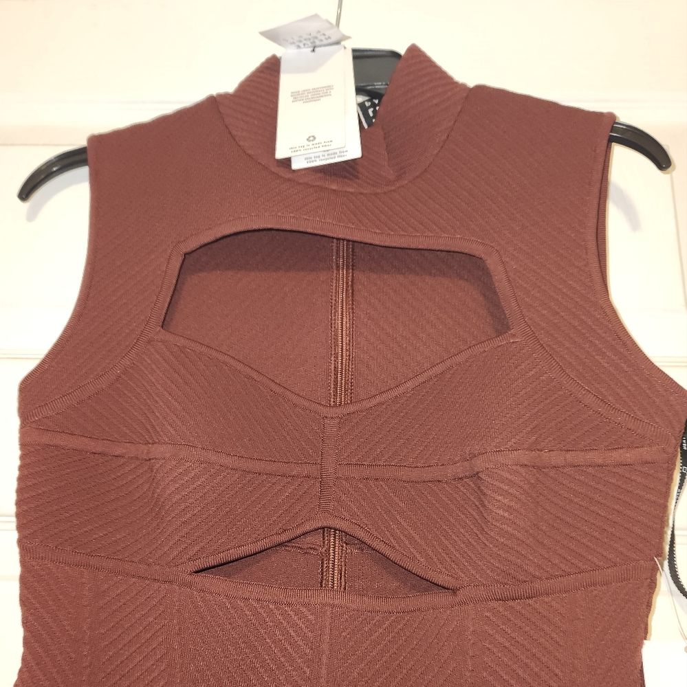Herve Leger Ottoman Cut Out Mini Dress